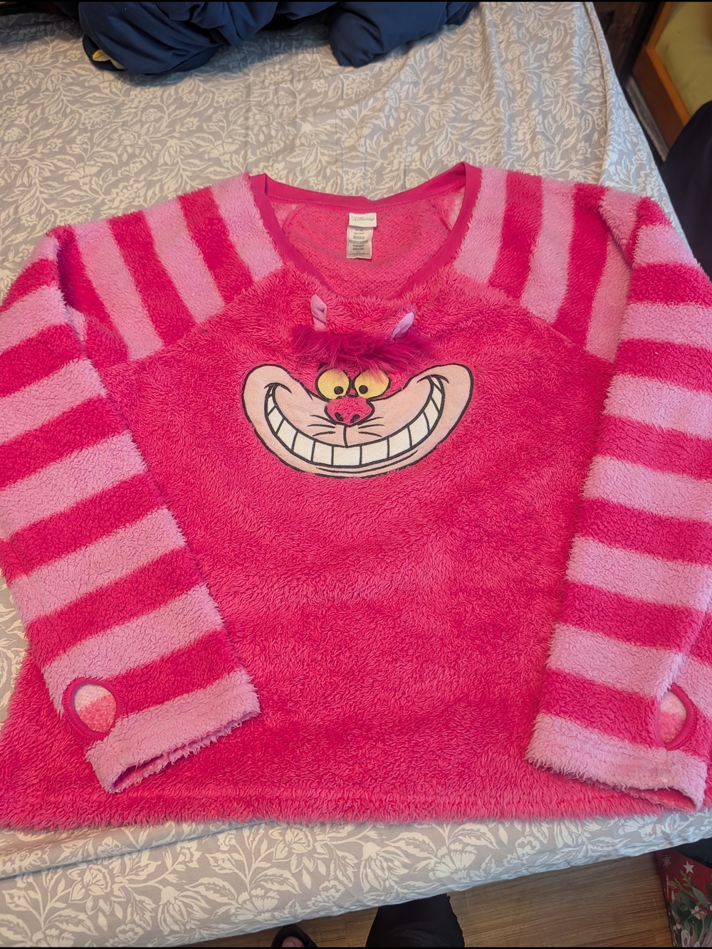 Disney Cheshire Cat Fuzzy Pullover